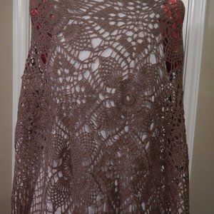 Brown Handmade shawl or wrap scarf. One of the kind. Huge